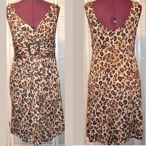 Leopard Pinup belted dress